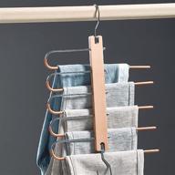 👖 funcall pants hangers space saving - 5 in 1 wood magic clothes hangers for efficient closet organization - scarf holder & more: innovative closet space saving solution - pants rack/leggings hanger closet organizer логотип