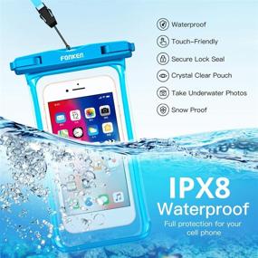 img 2 attached to 4-Pack FONKEN Waterproof Phone Pouches, IPX8 Cell Phone Dry Bags - Underwater Phone Cases Compatible with iPhone 12 Pro Max, 11, XS Max, XR, 8, 7, Galaxy S20, S10, Note 9 - Fits Up to 7.0 Inches