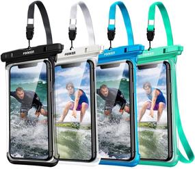 img 4 attached to 4-Pack FONKEN Waterproof Phone Pouches, IPX8 Cell Phone Dry Bags - Underwater Phone Cases Compatible with iPhone 12 Pro Max, 11, XS Max, XR, 8, 7, Galaxy S20, S10, Note 9 - Fits Up to 7.0 Inches