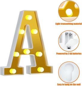 img 2 attached to 💡 Big Gold Letter A LED Marquee Lights - Perfect for Wedding, Home, Party, Bar Decoration