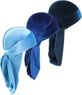 🧢 360 waves essential: 3-pack velvet durags - premium headwear for men & women logo