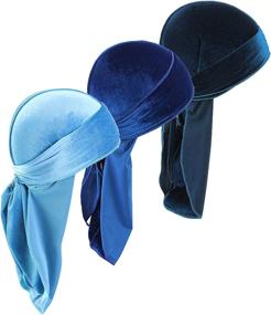 img 4 attached to 🧢 360 Waves Essential: 3-Pack Velvet Durags - Premium Headwear for Men & Women