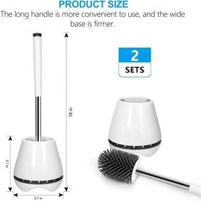 img 3 attached to 2 Pack Silicone Bristle Toilet Bowl Brush with Ventilated Holder - Long Stainless Steel Handle, Tweezers Included - Silicone Toilet Cleaner Brush for Optimal Bathroom Hygiene