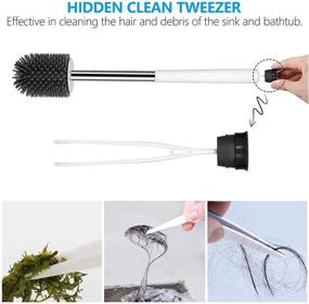 img 1 attached to 2 Pack Silicone Bristle Toilet Bowl Brush with Ventilated Holder - Long Stainless Steel Handle, Tweezers Included - Silicone Toilet Cleaner Brush for Optimal Bathroom Hygiene