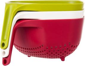 img 3 attached to 🟩 Convenient Joseph Joseph Square Colander: Stackable with Easy-Pour Corners and Vertical Handle in Medium Green