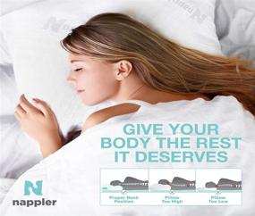 img 1 attached to 🌙 Nappler Adjustable Shredded Memory Foam Luxury Pillow - Premium Bed Pillows for Comfortable Sleep, Back, Stomach & Side Sleepers - Detachable Washable Bamboo Modal Cover (1, Queen)