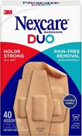 🩹 nexcare duo flexible fabric bandages: assorted readyforanything pack - strong hold, pain-free removal, water resistant - 40ct multi-piece assortment, 40 count логотип