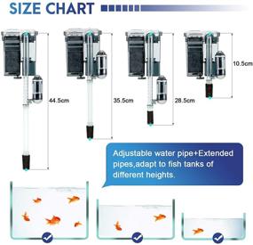 img 1 attached to 🐠 AQQA Aquariums Power Filter, 2W 80GPH External Hang On Fish Tank Sponge Filter with Surface Skimmer, Adjustable Flowrate, 3-Step Filtration Cascade for Freshwater and Saltwater Fish Tank