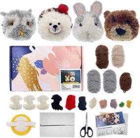 img 3 attached to 🧶 Wool Queen Pompom Adorable Animals DIY Kit - Create 4 Pom Pets with Gift Box, Ideal for Arts &amp; Crafts – Easy for Kids and Beginners