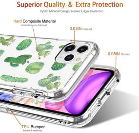 img 1 attached to 🌵 GiiKa iPhone 11 Pro Max Case with Screen Protector - Full-Body Protective Slim Bumper Cover | Clear Phone Case for Women & Girls | Green Cactus Design