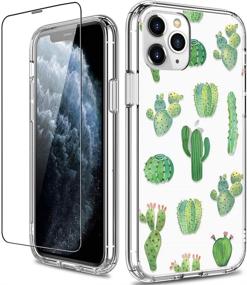 img 4 attached to 🌵 GiiKa iPhone 11 Pro Max Case with Screen Protector - Full-Body Protective Slim Bumper Cover | Clear Phone Case for Women & Girls | Green Cactus Design