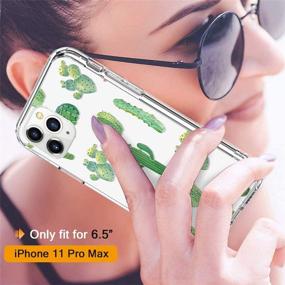 img 3 attached to 🌵 GiiKa iPhone 11 Pro Max Case with Screen Protector - Full-Body Protective Slim Bumper Cover | Clear Phone Case for Women & Girls | Green Cactus Design