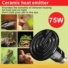 img 1 attached to 🔥 Efficient 75W 2Pack COOLPET Infrared Reptile Heat Emitter Ceramic Heat Lamp Bulb - Ideal for Pet Brooder, Coop, Chicken, Lizard, Bearded Dragon, Turtle, Snake Aquarium - No Light