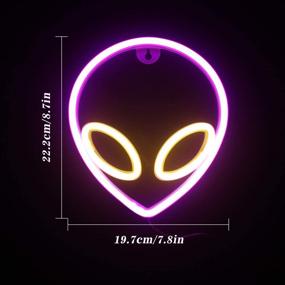 img 2 attached to Wanxing Alien Neon Signs LED Neon Wall Sign Pink Yellow Neon Lights For Bedroom Kids Room Hotel Shop Restaurant Game Office Wall Art Decoration Sign Party Supply Gift (Pink Yellow)