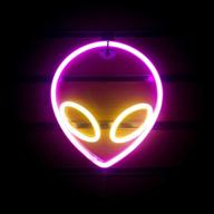 wanxing alien neon signs led neon wall sign pink yellow neon lights for bedroom kids room hotel shop restaurant game office wall art decoration sign party supply gift (pink yellow) логотип