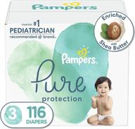 👶 pampers pure protection diapers size 3, 116 count - hypoallergenic & unscented disposable baby diapers, enormous pack (packaging may vary) logo