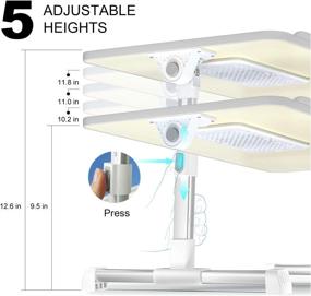 img 3 attached to 📚 LEEHEE Adjustable Laptop Desk for Bed with Built-In USB Cooling Fan - Perfect for Home Office, Gaming, Writing, Fits 17" Laptop or Smaller