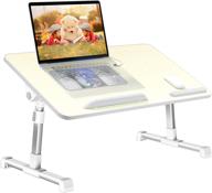 📚 leehee adjustable laptop desk for bed with built-in usb cooling fan - perfect for home office, gaming, writing, fits 17" laptop or smaller логотип