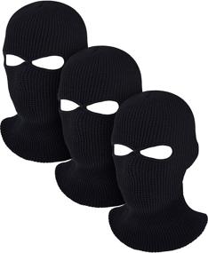 img 4 attached to 🧣 Stay Warm and Cozy this Winter with our Full Face Cover Knitted Balaclava Face Mask Ski Mask with 2-Hole - Perfect for Adults!