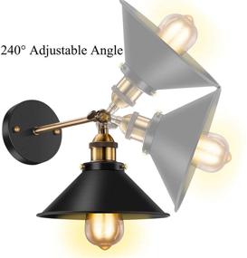 img 2 attached to Licperron Vintage Industrial Wall Sconces - Adjustable Antique Black Wall Lighting for Restaurants, Galleries, Kitchen, Doorway - 3 Pack