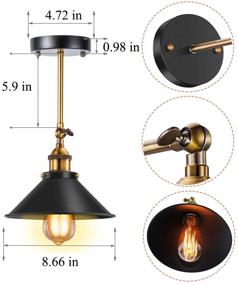 img 3 attached to Licperron Vintage Industrial Wall Sconces - Adjustable Antique Black Wall Lighting for Restaurants, Galleries, Kitchen, Doorway - 3 Pack