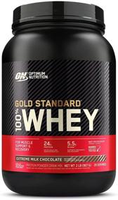 img 4 attached to 🍫 Подлинный протеиновый порошок Optimum Nutrition Gold Standard Whey, экстремальный молочный шоколад, 2 фунта - высокое качество, упаковка может быть изменена.