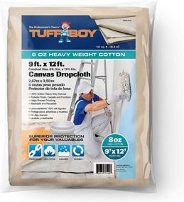 img 4 attached to 🎨 TUFFBOY 8 OZ. Heavyweight Cotton Canvas Drop Cloth - 9ft x 12ft - All-Purpose, Seamless