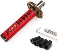 🚗 upgrade your ride: wenjtp katana samurai sword shift knob for manual cars - red + black (15cm) logo