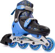 👟 new bounce adjustable inline skates for kids - 4 wheel blades roller skates, blue logo