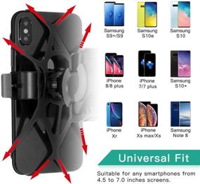 img 1 attached to 🚲 Bike Phone Mount LATSKGN - 360° Rotation, Universal Bicycle Motorcycle Holder Stand Cradle Clamp for iPhone X/XR/XS MAX/8/7/6 Plus, Samsung Galaxy S10/S10e/S10/S9 Plus - 3 Pack Strap Included