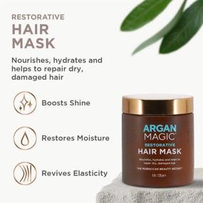 img 2 attached to 🧴 Argan Magic Restorative Hair Mask: Protein-Rich Conditioning Solution, USA-made, Paraben & Cruelty-Free (8 oz)