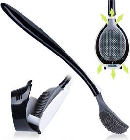 img 4 attached to 🧽 Wall-Mounted Silicone Toilet Brush with Flexible Bendable Head for Deep Cleaning and Convenient Storage