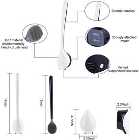 img 3 attached to 🧽 Wall-Mounted Silicone Toilet Brush with Flexible Bendable Head for Deep Cleaning and Convenient Storage