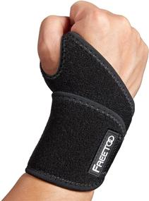 img 4 attached to 🖐️ FREETOO Carpal Tunnel Support Brace - Air Mesh Wrist Strap for Pain Relief & Compression - Adjustable Wrist Guard for Women & Men - Ideal for Arthritis & Tendonitis - Fits Right & Left Hand