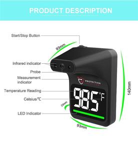 img 1 attached to Cutting-Edge Non-Contact Thermometer: Automated Medical-Grade Infrared Thermometer with Wall Mount, Bluetooth Smartphone Compatibility, and Included Battery