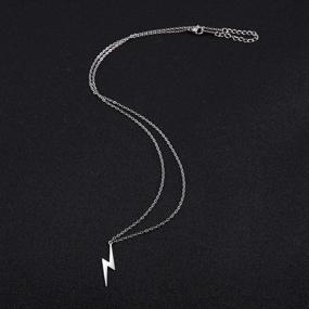 img 3 attached to 🔪 Amaxer Minimalist Hip Pop Razer Blade Flash Geometry Pendant Necklace: Simple Punk Rock Unisex Jewelry for Trendsetters!