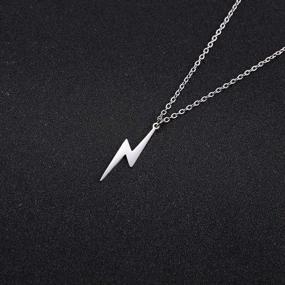 img 2 attached to 🔪 Amaxer Minimalist Hip Pop Razer Blade Flash Geometry Pendant Necklace: Simple Punk Rock Unisex Jewelry for Trendsetters!