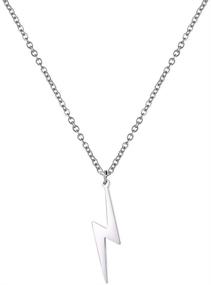 img 4 attached to 🔪 Amaxer Minimalist Hip Pop Razer Blade Flash Geometry Pendant Necklace: Simple Punk Rock Unisex Jewelry for Trendsetters!