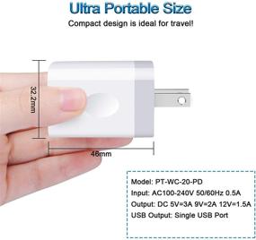 img 3 attached to 🔌 2Pack 18W PD 3.0 Быстрая зарядка USB-C стеновое зарядное устройство для iPhone 12 | Тип C адаптер питания совместим с iPhone 13/13 Pro Max/13 Mini/12/11, Samsung Galaxy S21 S20 FE Ultra 5G Note 20 9, Pixel