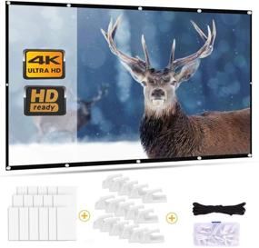 img 4 attached to Outry 120 inch 16:9 Foldable Projector Screen for Home Theater Cinema - Front and Rear Projection, Ideal for Outdoor Sports Events