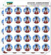 1-inch planner calendar scrapbooking crafting stickers: grinning nutcracker soldier with snowflakes logo