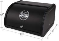 🍞 black metal bread box with roll top lid - x458 kitchen storage container (black) логотип