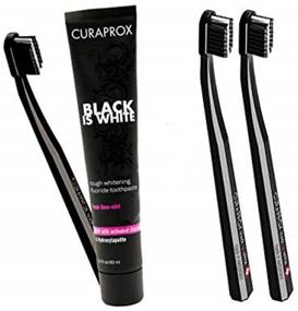 img 1 attached to Curaprox Toothpaste Charcoal Whitening Toothbrush Oral Care
