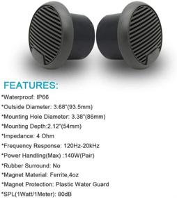 img 3 attached to 🔊 Herdio 3 Inch Waterproof Marine Speakers Full Range Audio Motorcycle Speaker Stereo System with 140 W MAX Power (Pair) for Motorcycle, Boat, Hot tub, UTV, ATV, Golf Carts, Powersports, Car, SPA - Grey.