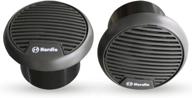 🔊 herdio 3 inch waterproof marine speakers full range audio motorcycle speaker stereo system with 140 w max power (pair) for motorcycle, boat, hot tub, utv, atv, golf carts, powersports, car, spa - grey. logo