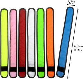 img 2 attached to 🌈 Pack of 6/7 LED Armbands Slap Bracelets Wristbands Flashing Sports Glow Party Supplies for Lives, Festivals, Running, Night Events - 13.75 x 1.57 Inch