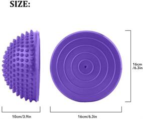 img 1 attached to Фиолетовый шипастый массажный мяч для стоп - полумячи для баланса и упражнений, обеспечивающие глубокое массажное воздействие на мышцы стоп.