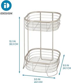 img 2 attached to iDesign Forma Metal Wire Corner Shower Caddy - 2-Tier Bath Shelf Baskets - Satin Silver Finish