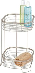 img 4 attached to iDesign Forma Metal Wire Corner Shower Caddy - 2-Tier Bath Shelf Baskets - Satin Silver Finish