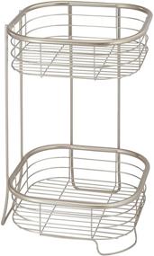img 1 attached to iDesign Forma Metal Wire Corner Shower Caddy - 2-Tier Bath Shelf Baskets - Satin Silver Finish